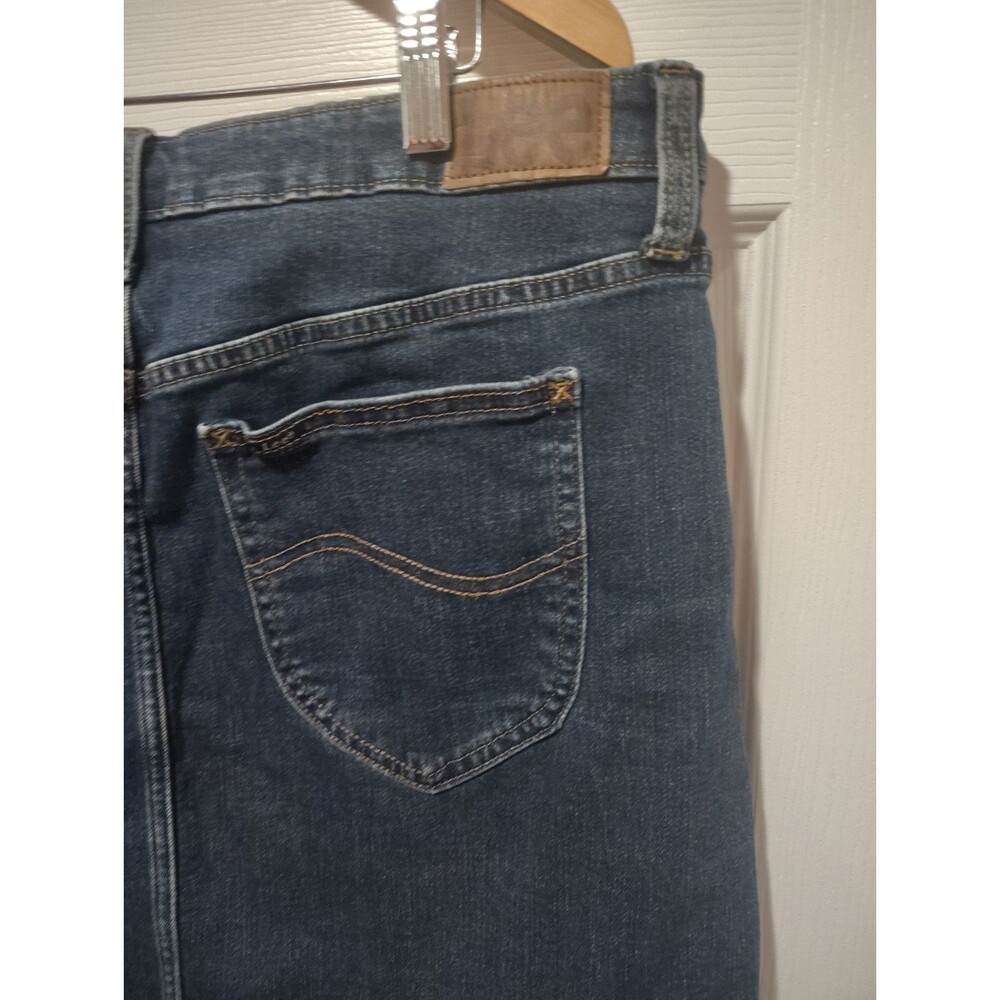 Lee Skirt Skort Womens SIZE 18 Medium Blue Denim Midrise 5-Pocket Casual - Picture 6 of 8